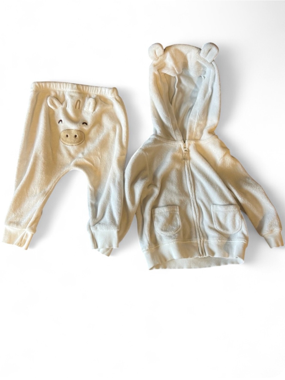 Carter's Cream Hooded Zip Jacket & Matching Joggers Set